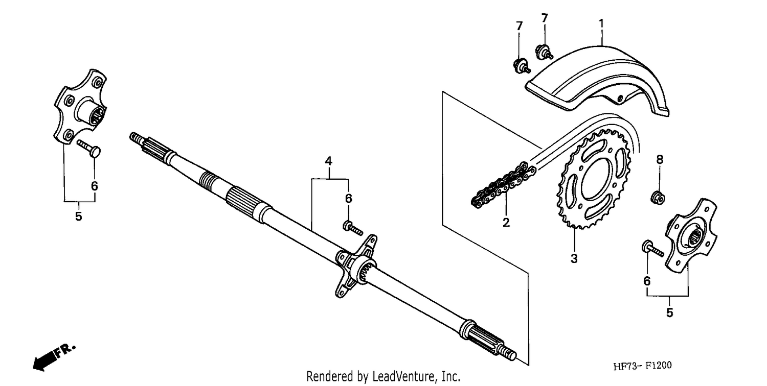 REAR WHEEL AXLE