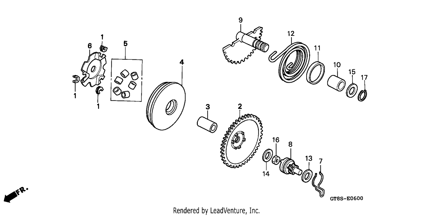 DRIVE FACE/KICK STARTER SPINDLE