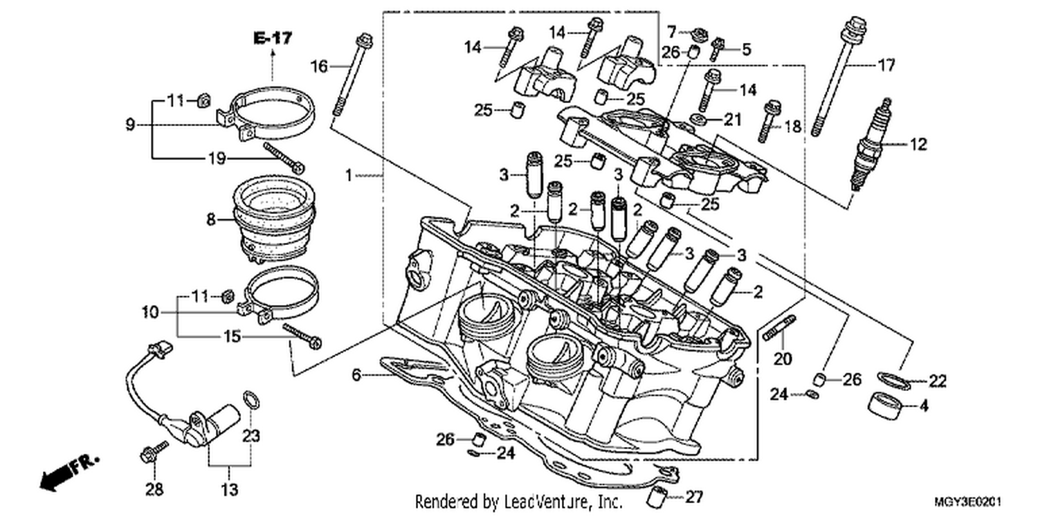  1 CYLINDER HEAD (REAR)