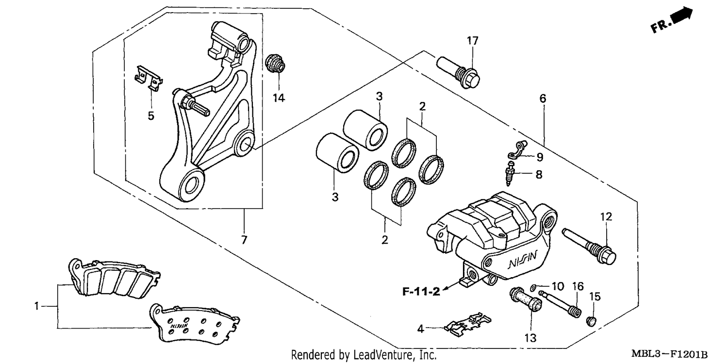 REAR BRAKE CALIPER (NT650V2/3/4/5)