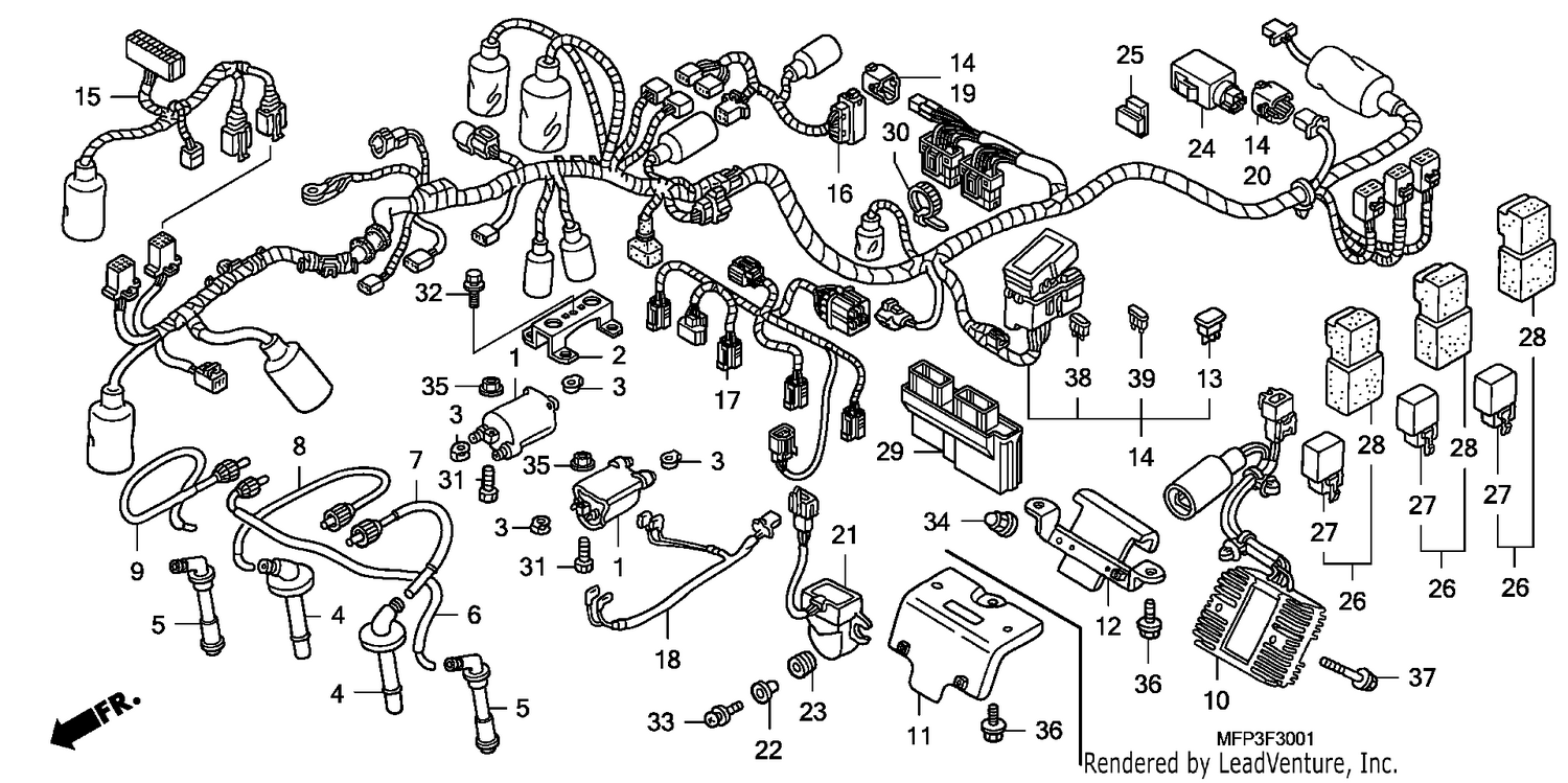WIRE HARNESS/IGNITION COI L (CB1300S/CB1300SA)
