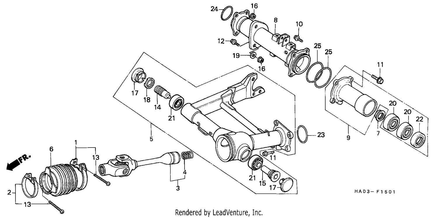 REAR FORK/PROPELLER SHAFT (2)