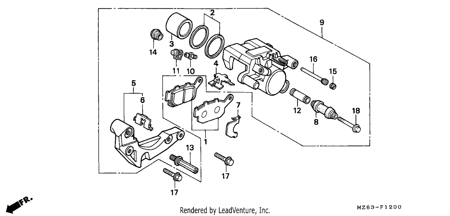 REAR BRAKE CALIPER
