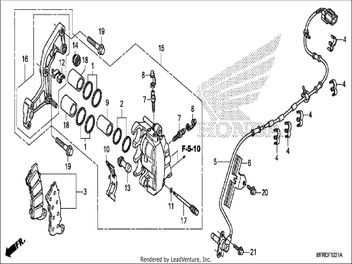  21 FRONT BRAKE CALIPER (VT1300CXA)