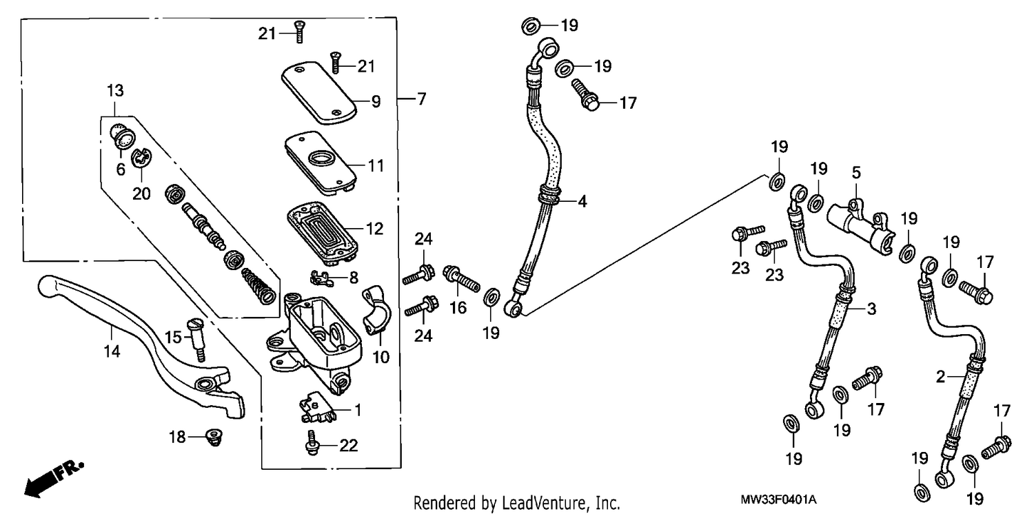 FR. BRAKE MASTER CYLINDER (CB750F2)
