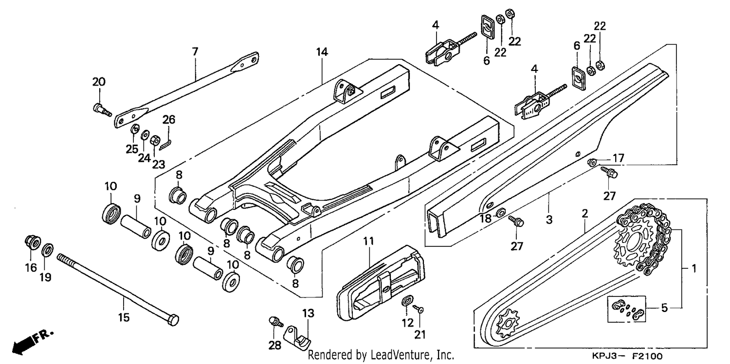 REAR SWINGARM/CHAIN CASE