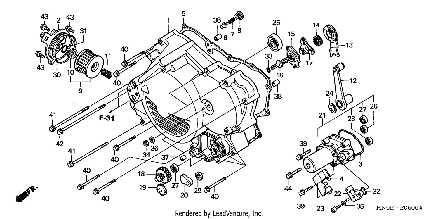FRONT CRANKCASE COVER (TRX450FE)
