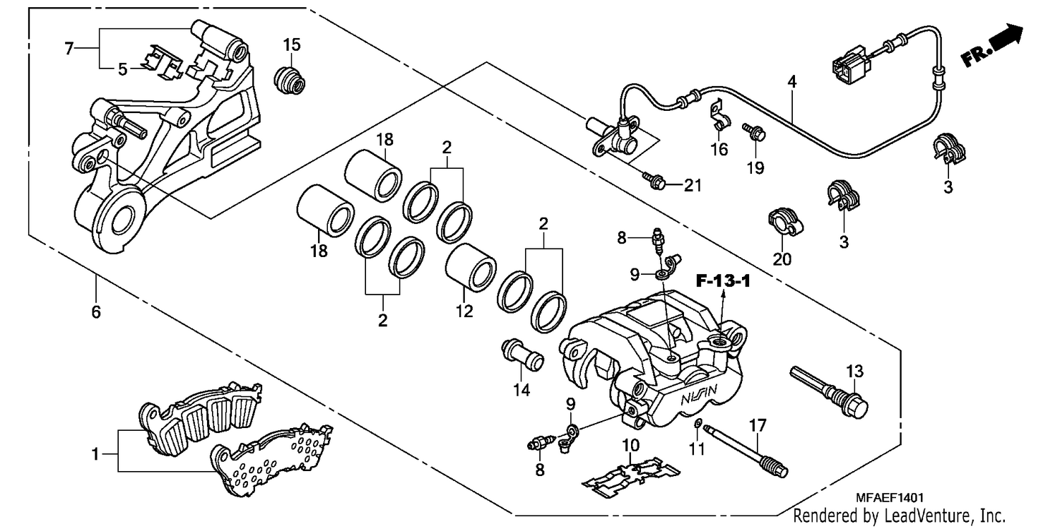 REAR BRAKE CALIPER (CBF1000A/T/S)