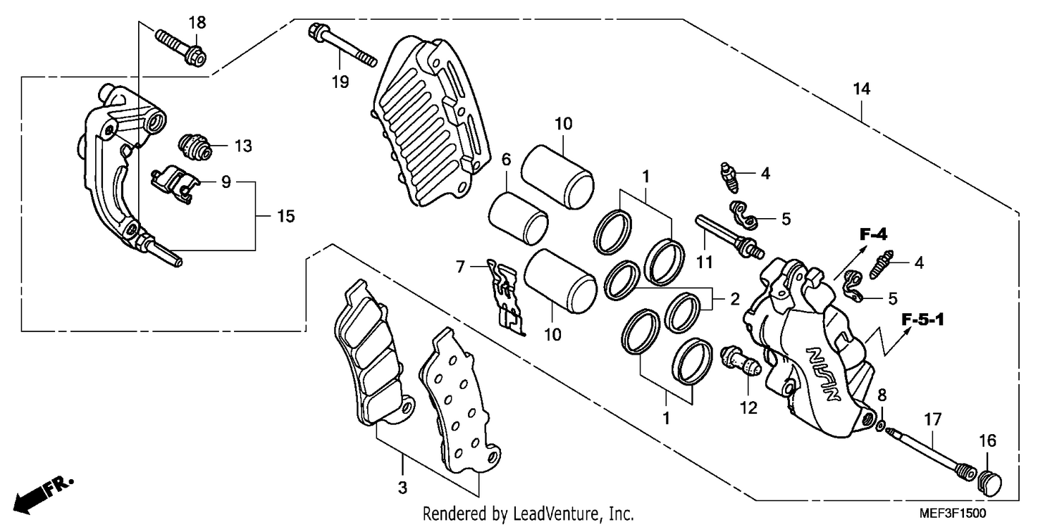 FRONT BRAKE CALIPER (FJS4 00D8)