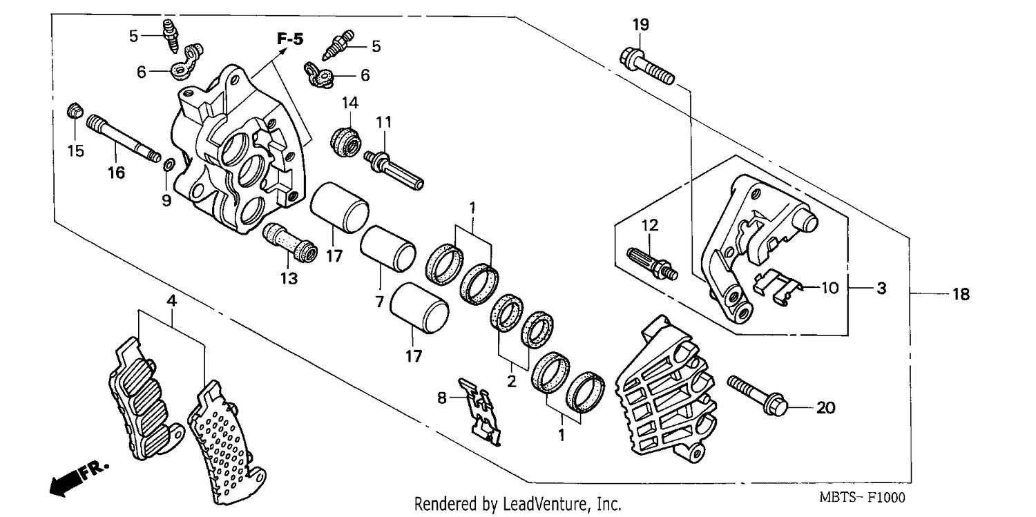 FRONT BRAKE CALIPER (R.) (XL1000V)