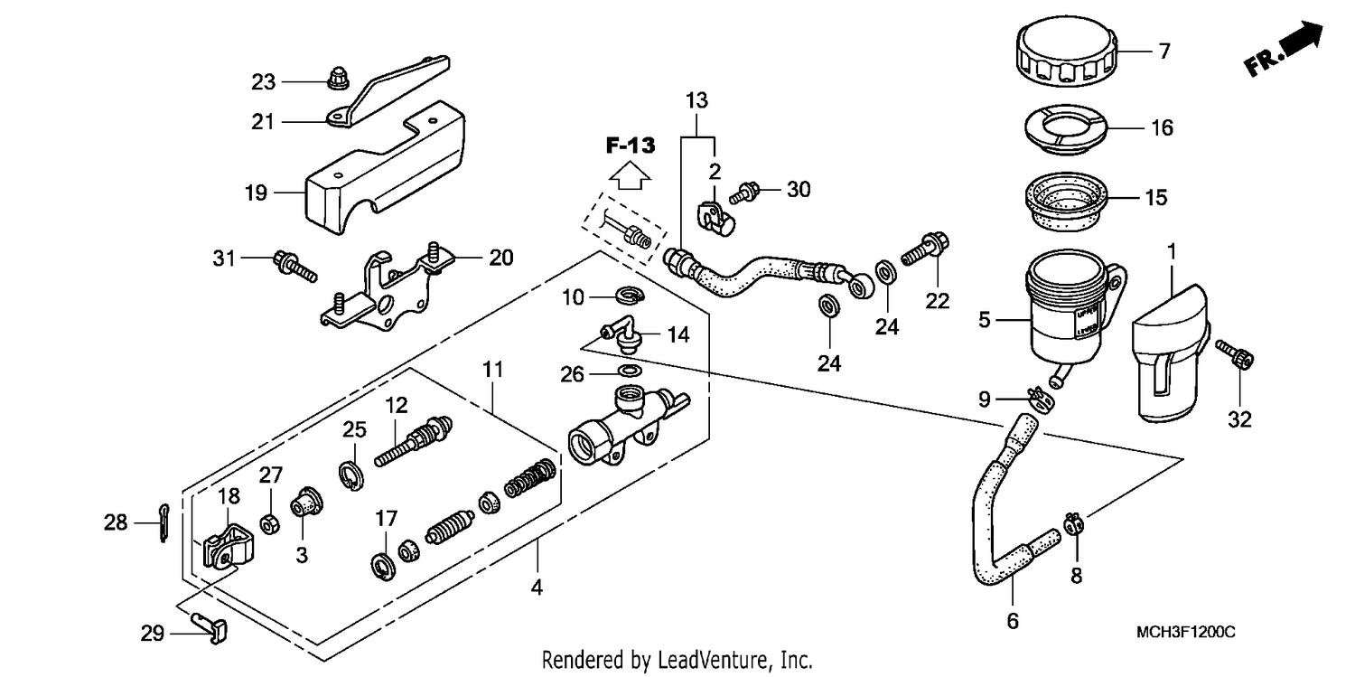 RR. BRAKE MASTER CYLINDER