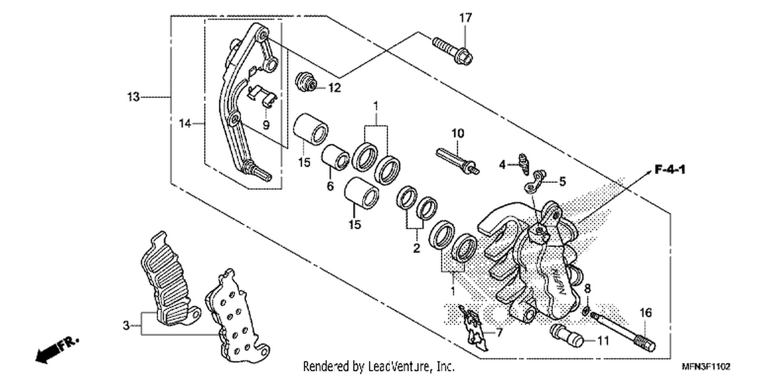  2 L. FRONT BRAKE CALI PER (CB1000RA)