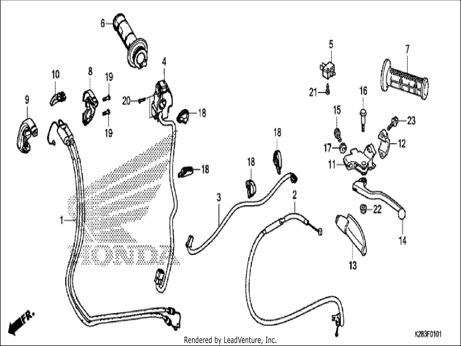  1 HANDLE LEVER/SWITCH/CABLE (CRF125F/FB K)