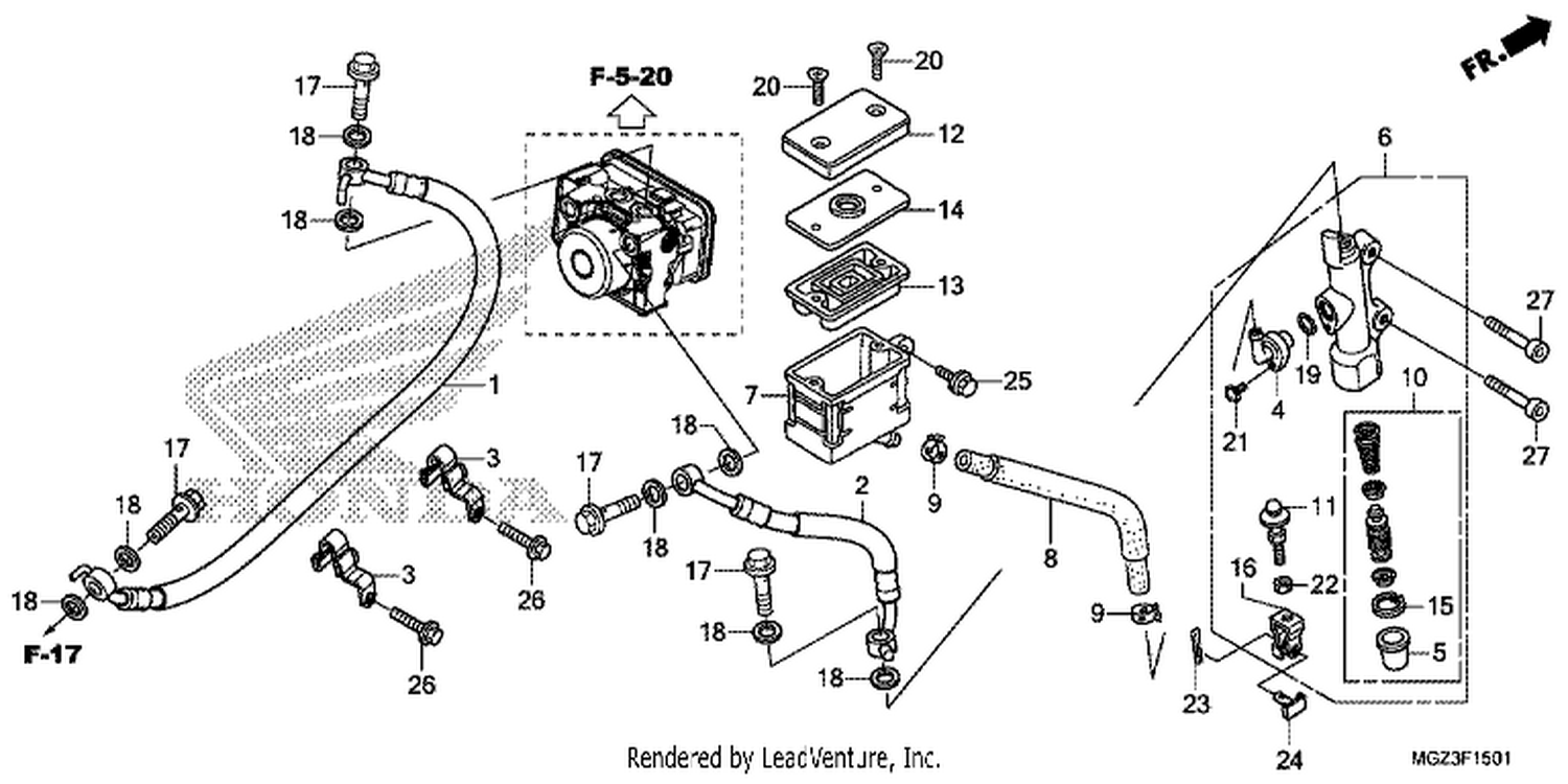  1 REAR BRAKE MASTER CYLINDER (ABS)