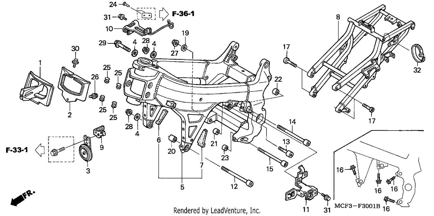 FRAME BODY (VTR1000SP2/3/ 4/5/6)