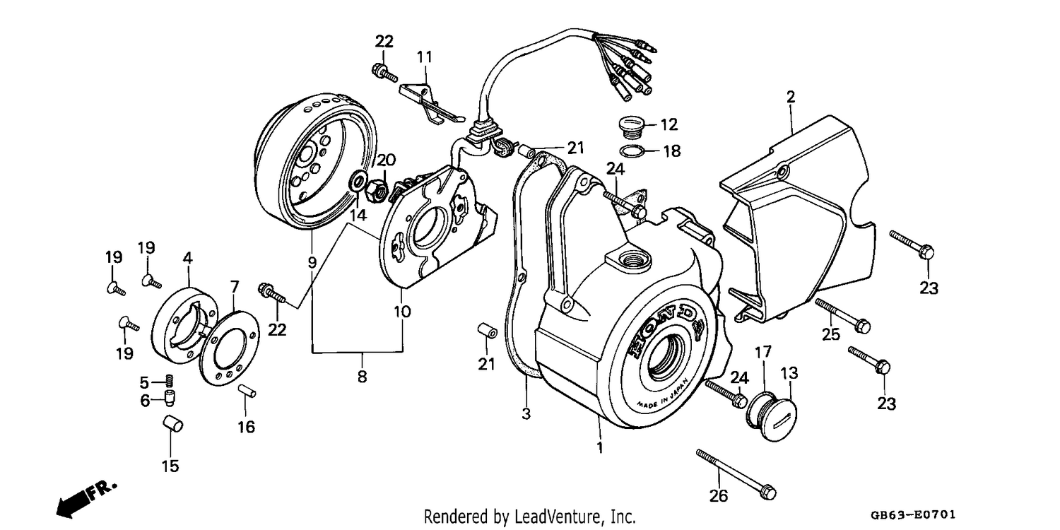 LEFT CRANKCASE COVER/ GENERATOR (C90MF/MG/MN)