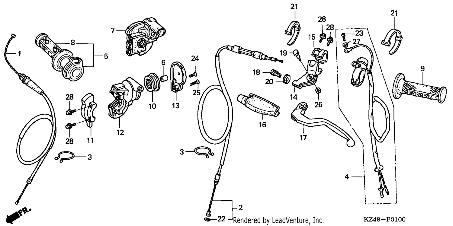 HANDLE LEVER/SWITCH/CABLE (CR125R2,3)