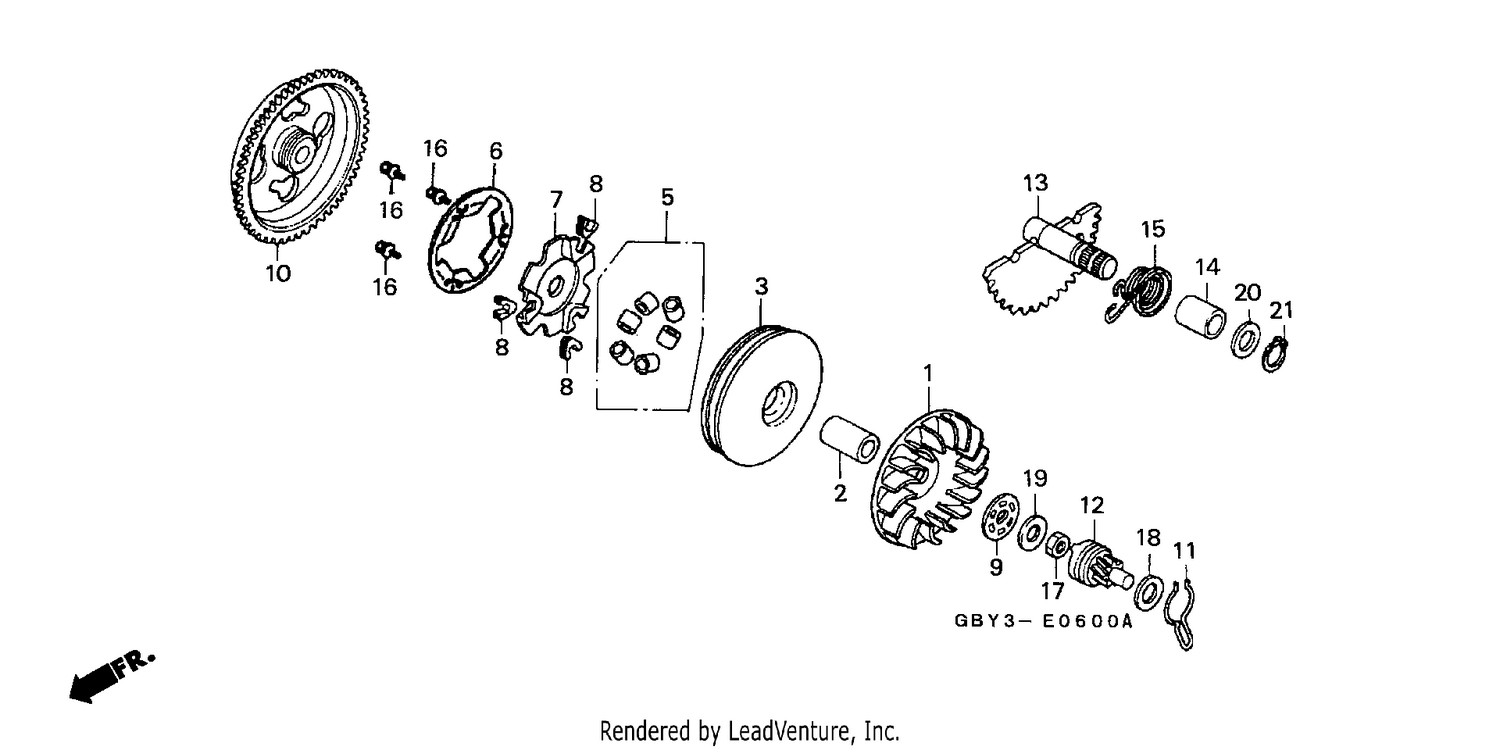 DRIVE FACE/ KICK STARTER SPINDLE