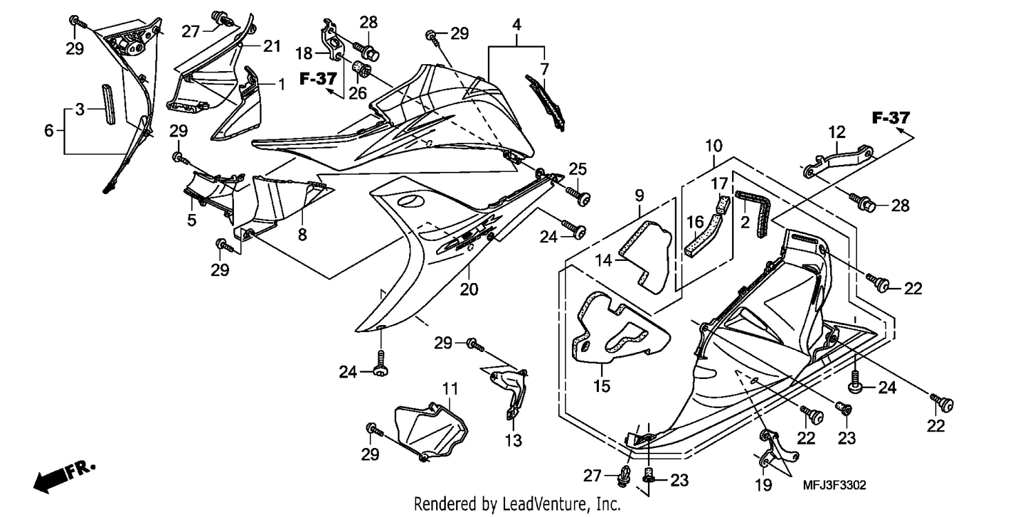 LOWER COWL (L.) (CBR600RR9,A/RA9,A)