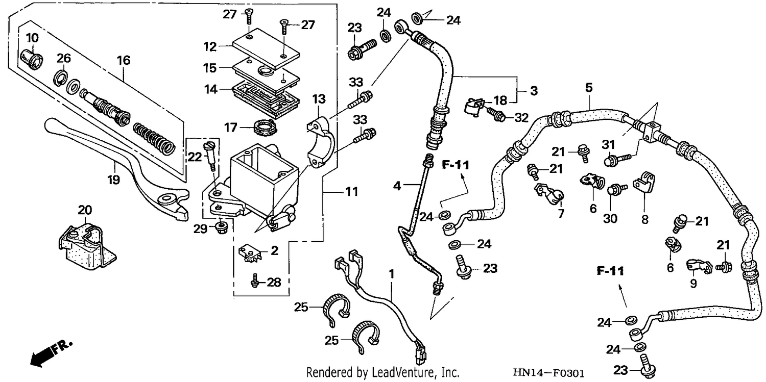 FR. BRAKE MASTER CYLINDER (TRX400EX5,6)
