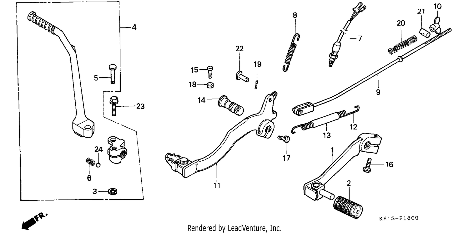 CHANGE PEDAL/BRAKE PEDAL/ KICK STARTER ARM