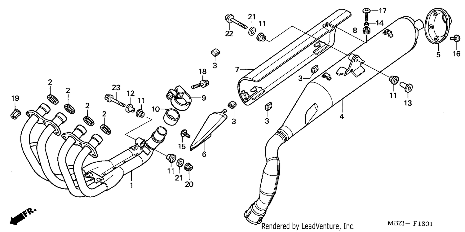 EXHAUST MUFFLER (CB600F3/4/5/6)