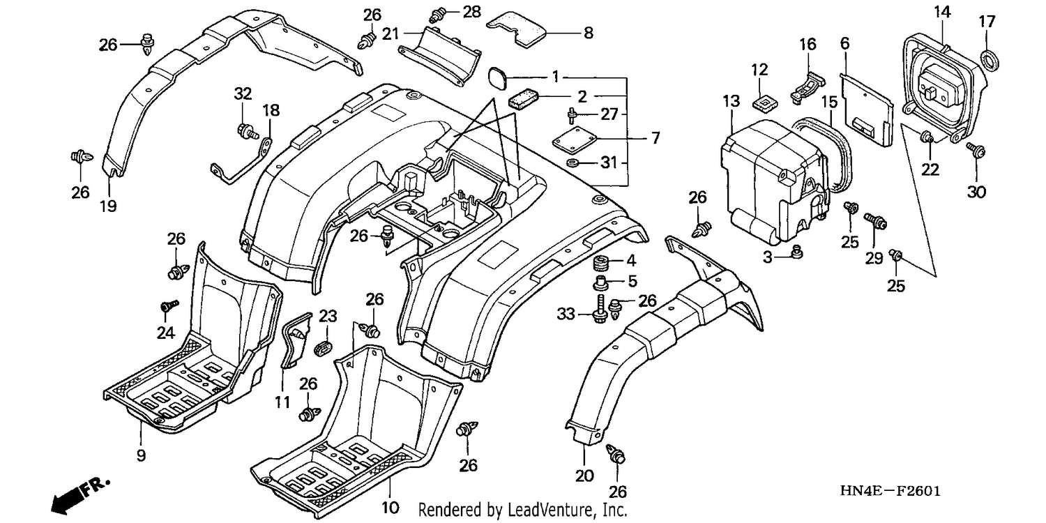 REAR FENDER (TRX350TE/FE)