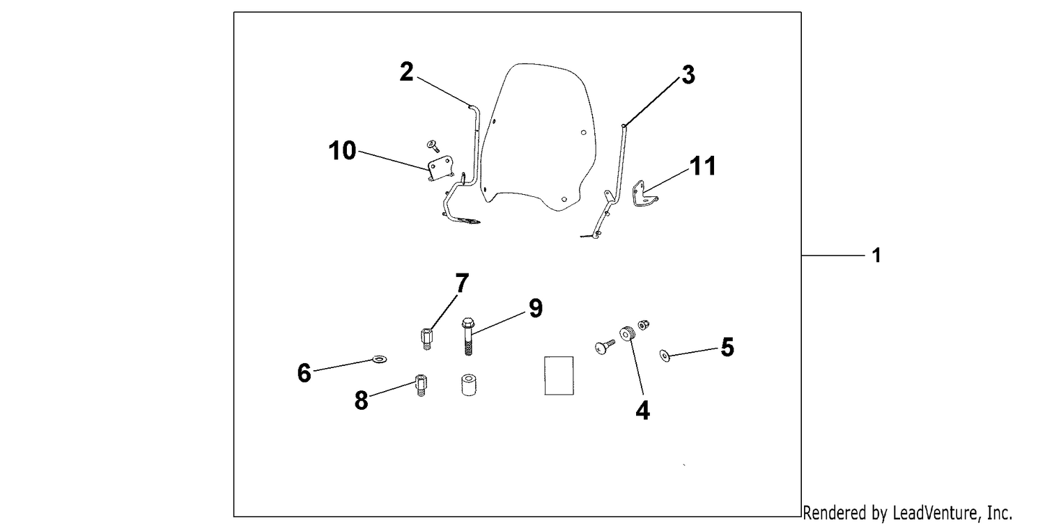 WINDSHIELD EXCL KNUCKLE GUARDS