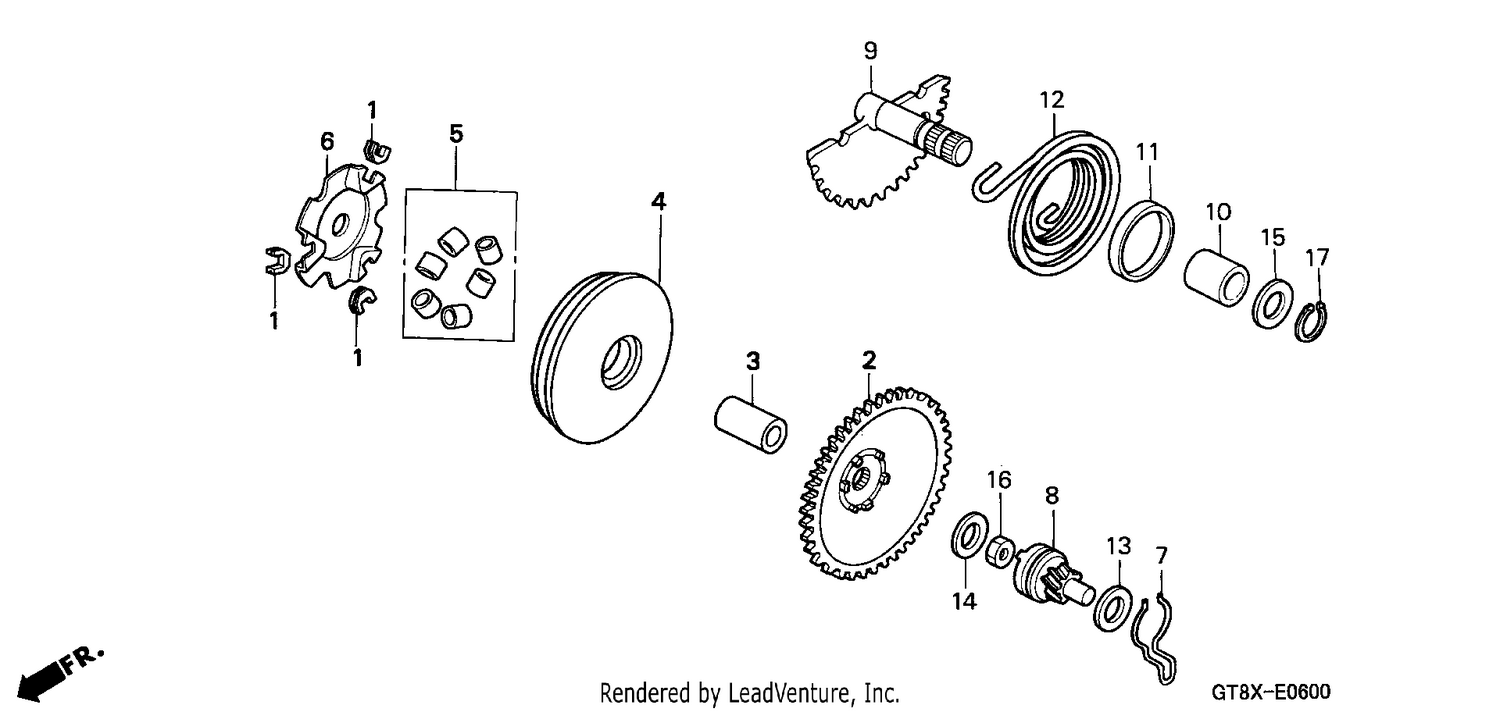DRIVE FACE/KICK STARTER SPINDLE