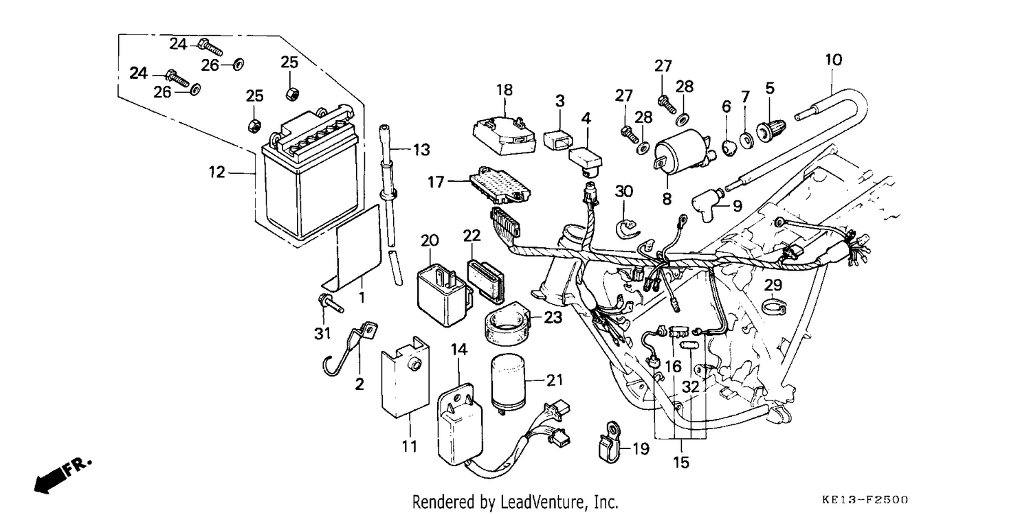 WIRE HARNESS/ IGNITION COIL/BATTERY