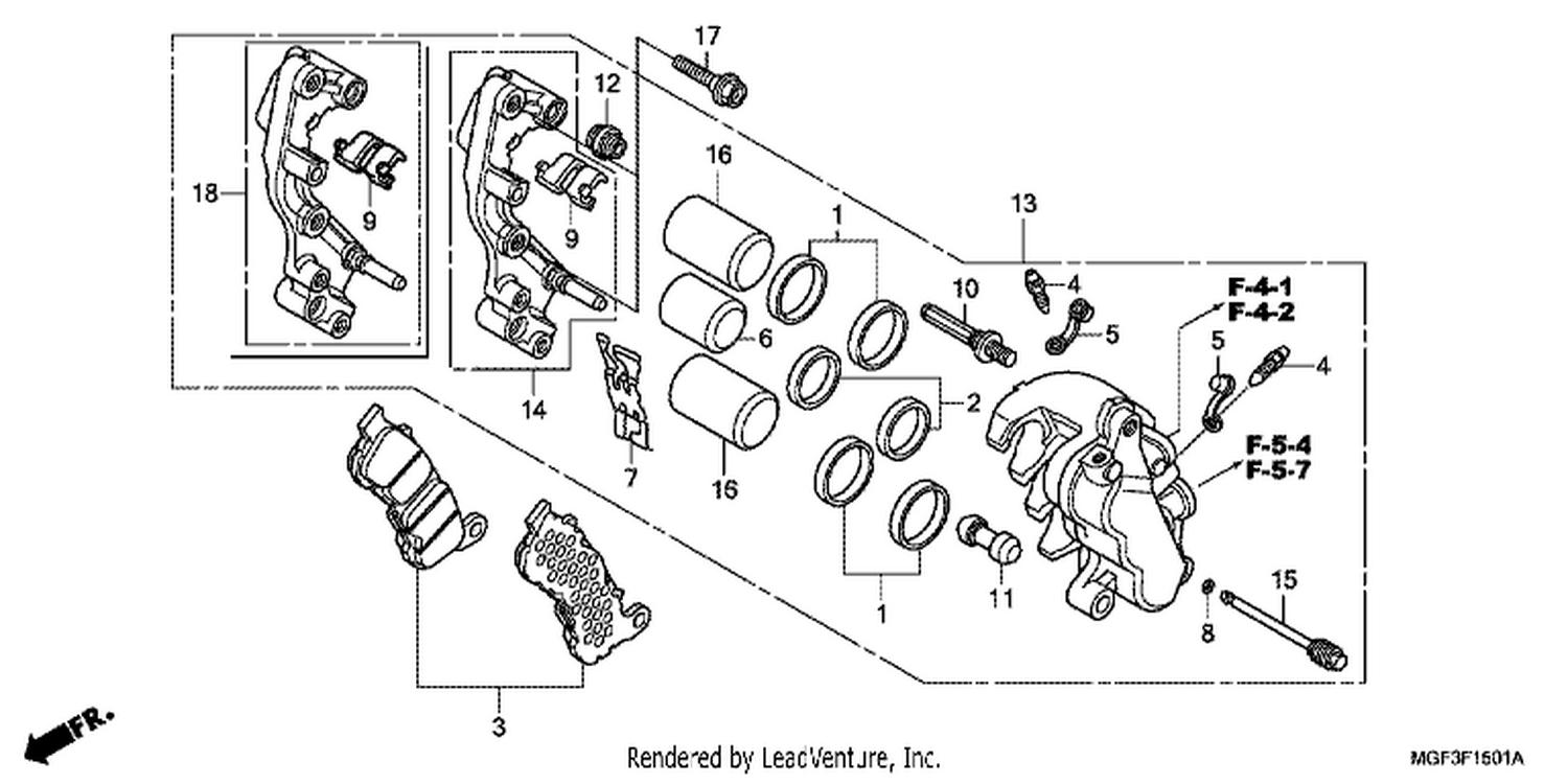  1 FRONT BRAKE CALI PER (FJS600A9 2KO/ FJS600AB/ DB)