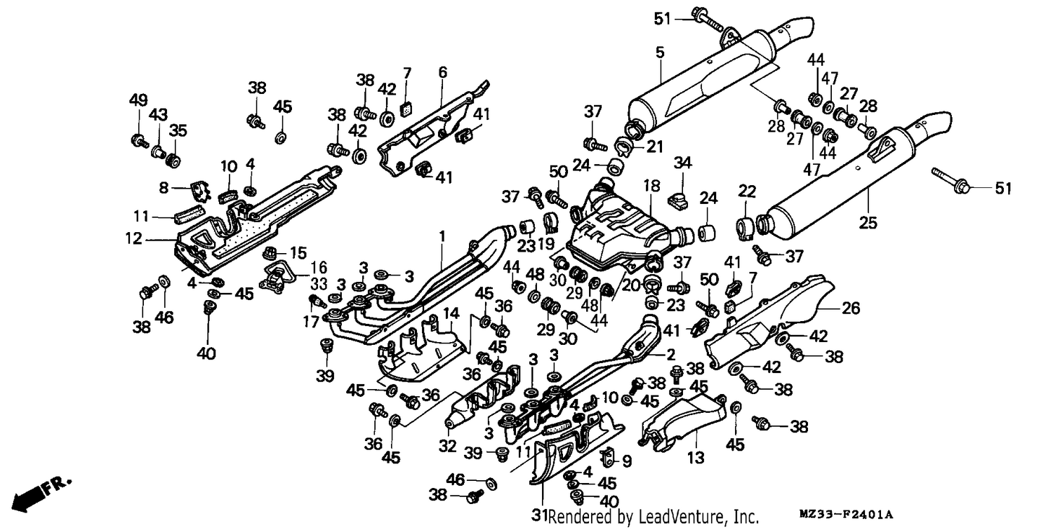 EXHAUST MUFFLER (GL1500SEP/SER/SES/SET)