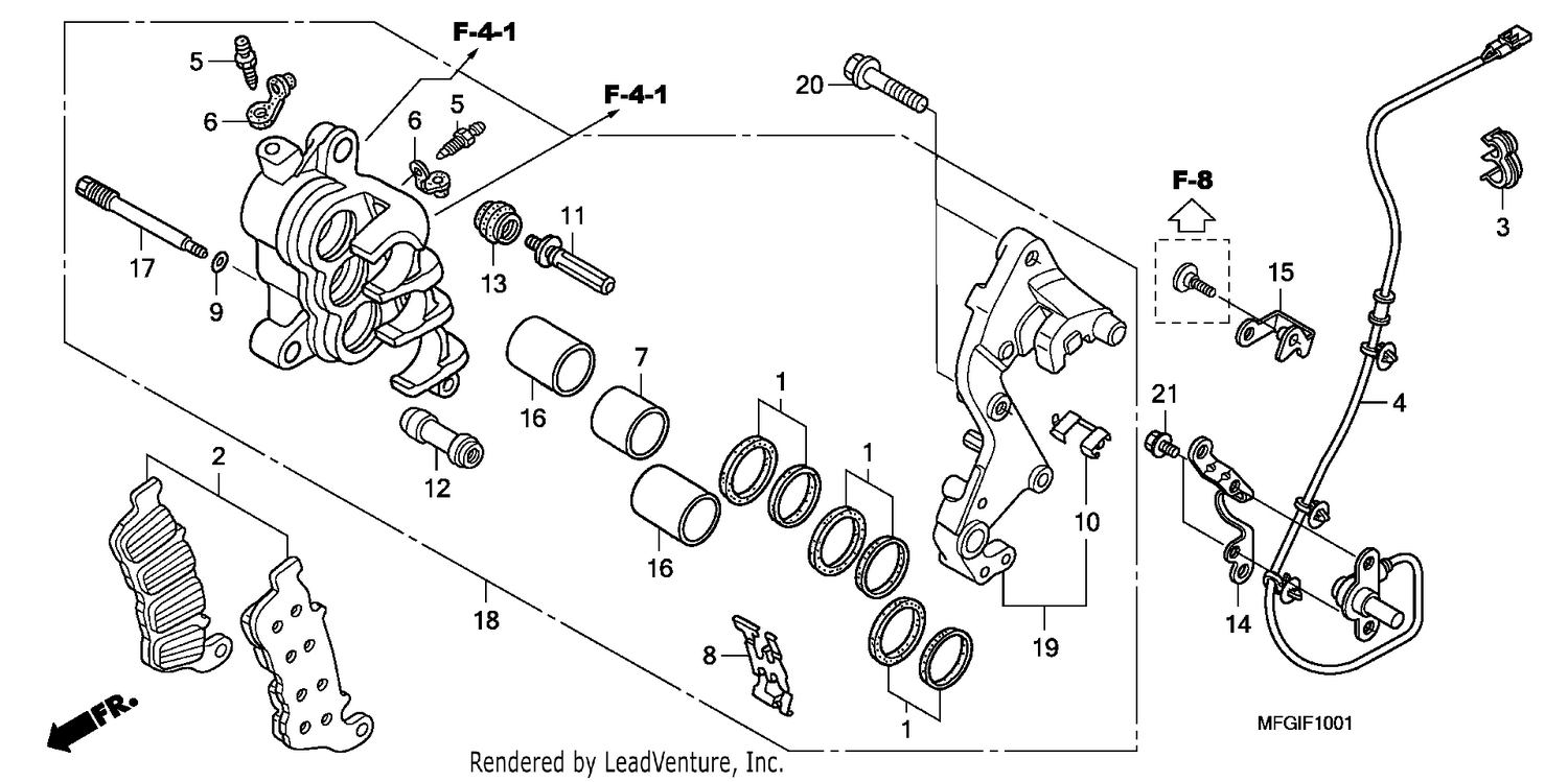 R. FRONT BRAKE CALIPER (CB600FA/FA3)
