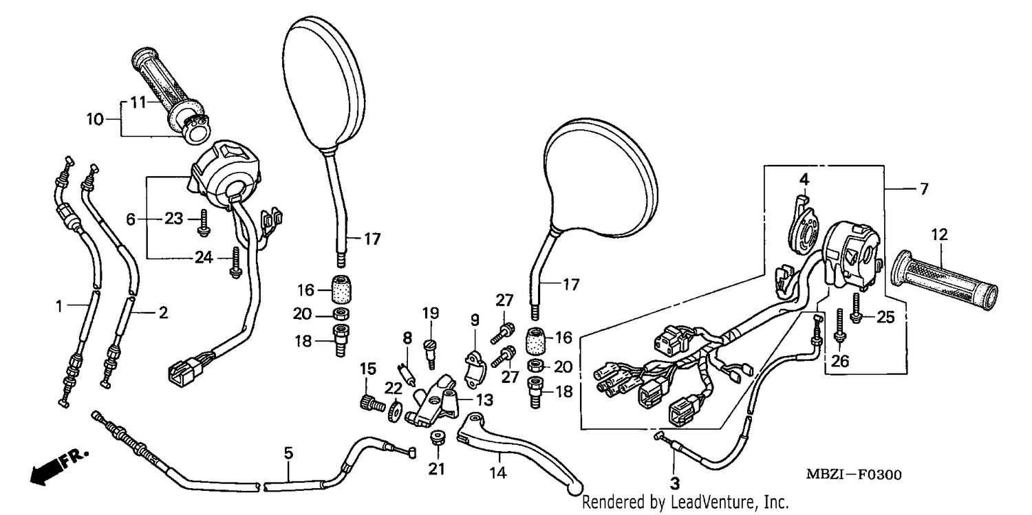 HANDLE LEVER/SWITCH/ CABLE (CB600F2)