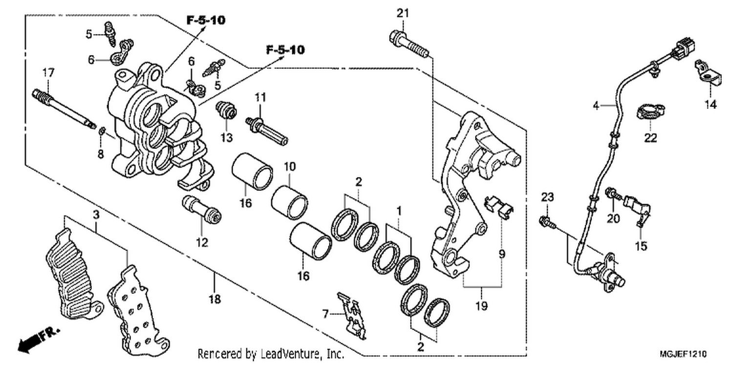  10 R. FRONT BRAKE CALIPER (CBF1000FA/FT/FS)