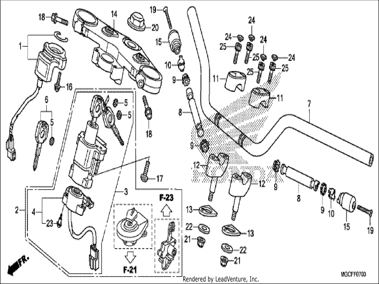  HANDLE PIPE/TOP BRIDGE (CB1100TAD)