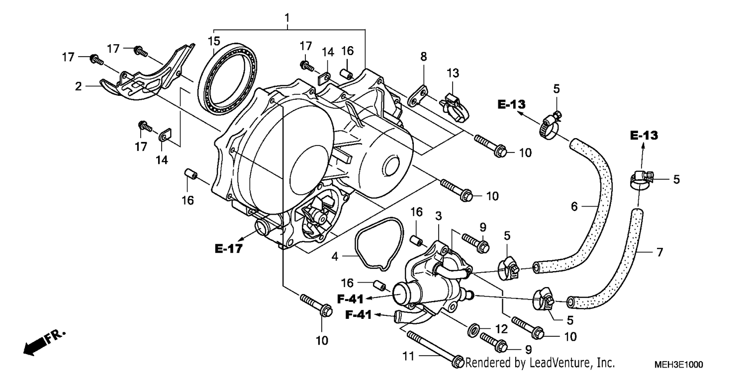 LEFT CRANKCASE COVER/WATE R PUMP