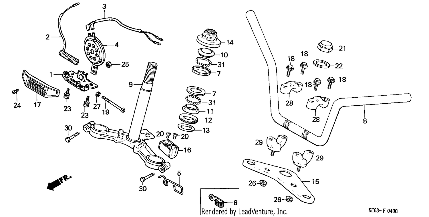 HANDLE PIPE/TOP BRIDGE/ STEERING STEM