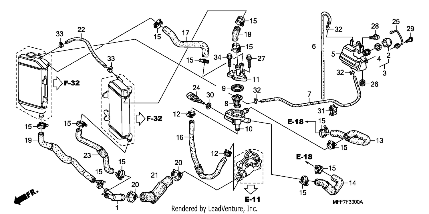 WATER HOSE/THERMOSTAT