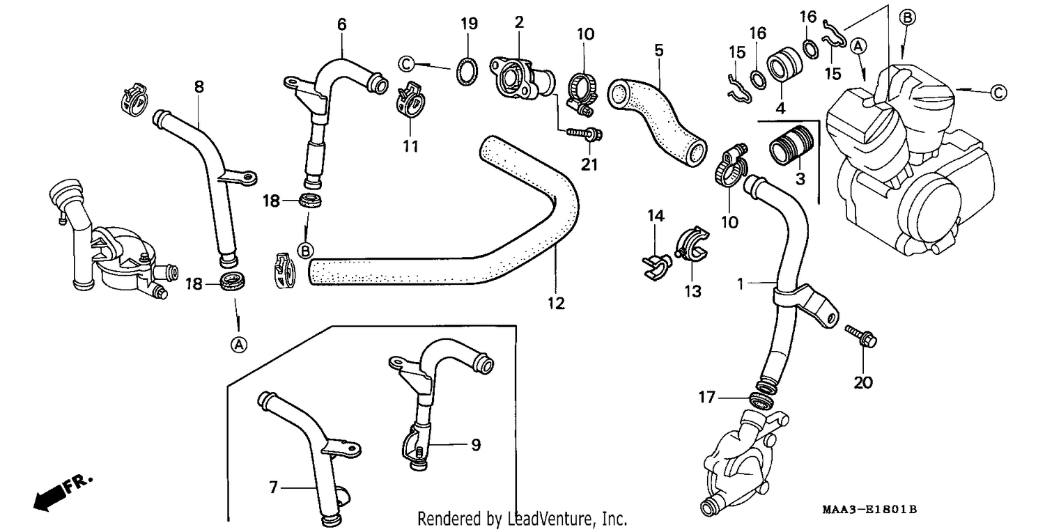 WATER PIPE (VT1100CV/CW/C2)