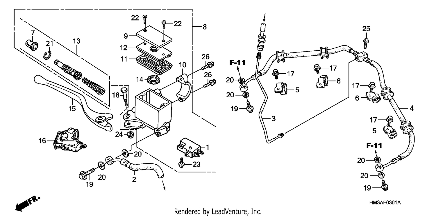 FR. BRAKE MASTER CYLINDER (TRX300EX'07,'08)