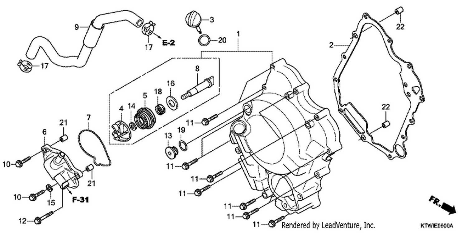  RIGHT CRANKCASE COVER/WATER PUMP