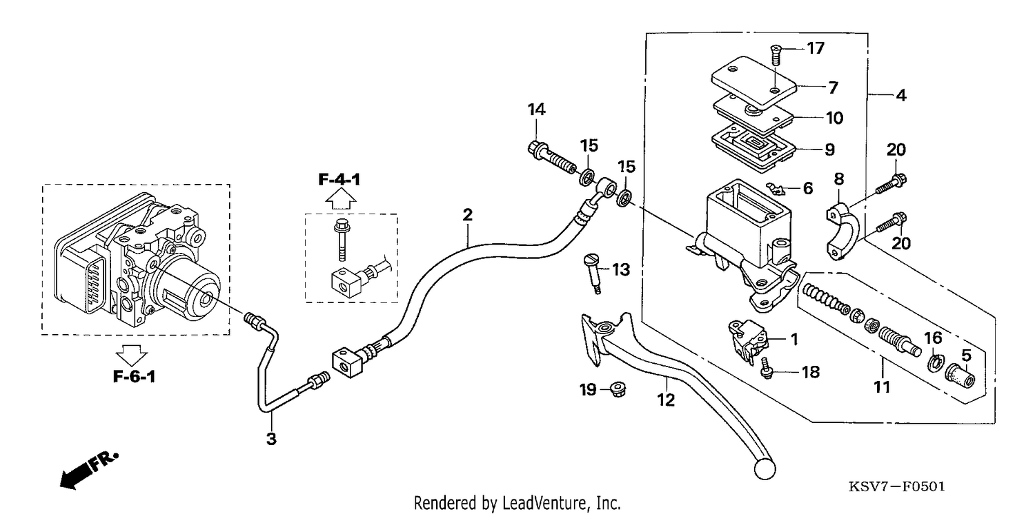 RR. BRAKE MASTER CYLINDER (NSS250EX)
