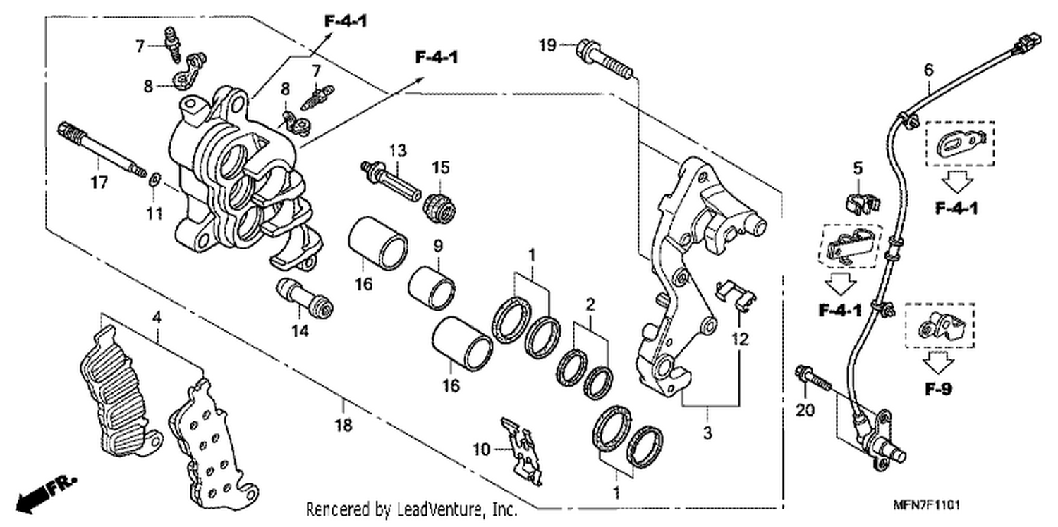  1 R. FRONT BRAKE CALI PER (CB1000RA)