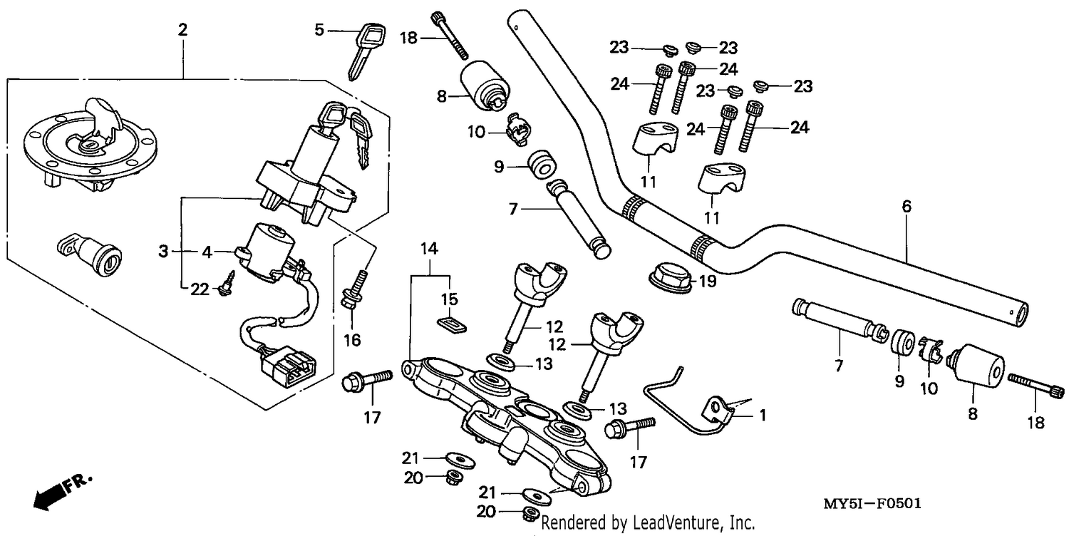 HANDLE PIPE/TOP BRIDGE (CB500S)