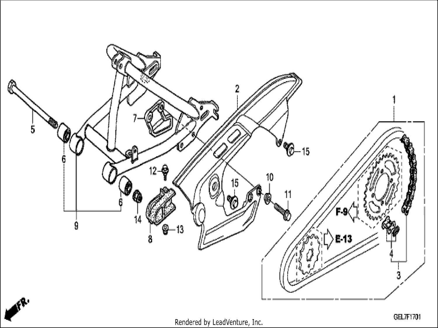  1 SWINGARM (CRF50FD/E/H)