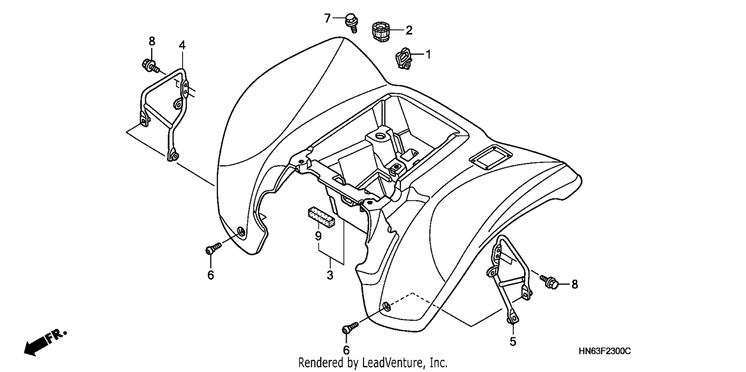 REAR FENDER (TRX250EX1/2/3/4/5)
