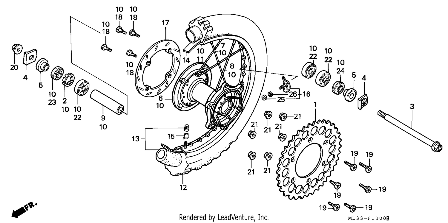 REAR WHEEL (CR500RL/RM)