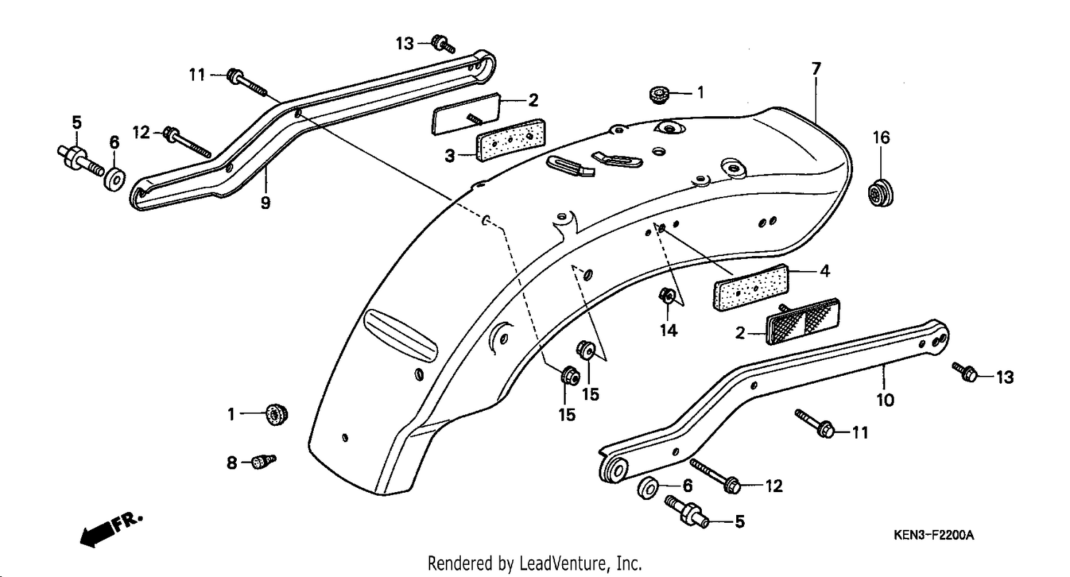 REAR FENDER (CMX250CT-CM/V/Y/1/2/3)