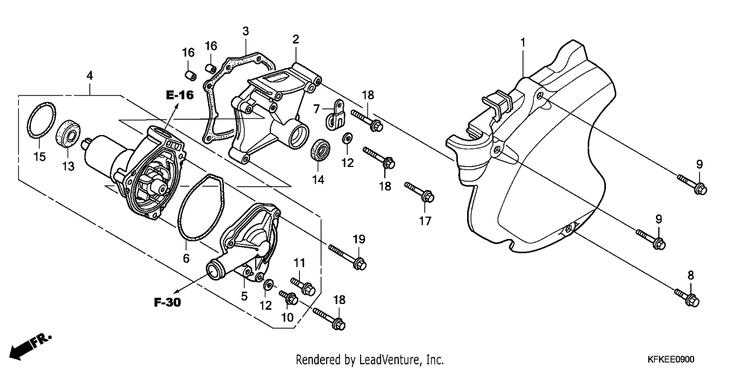 LEFT CRANKCASE COVER/WATE R PUMP